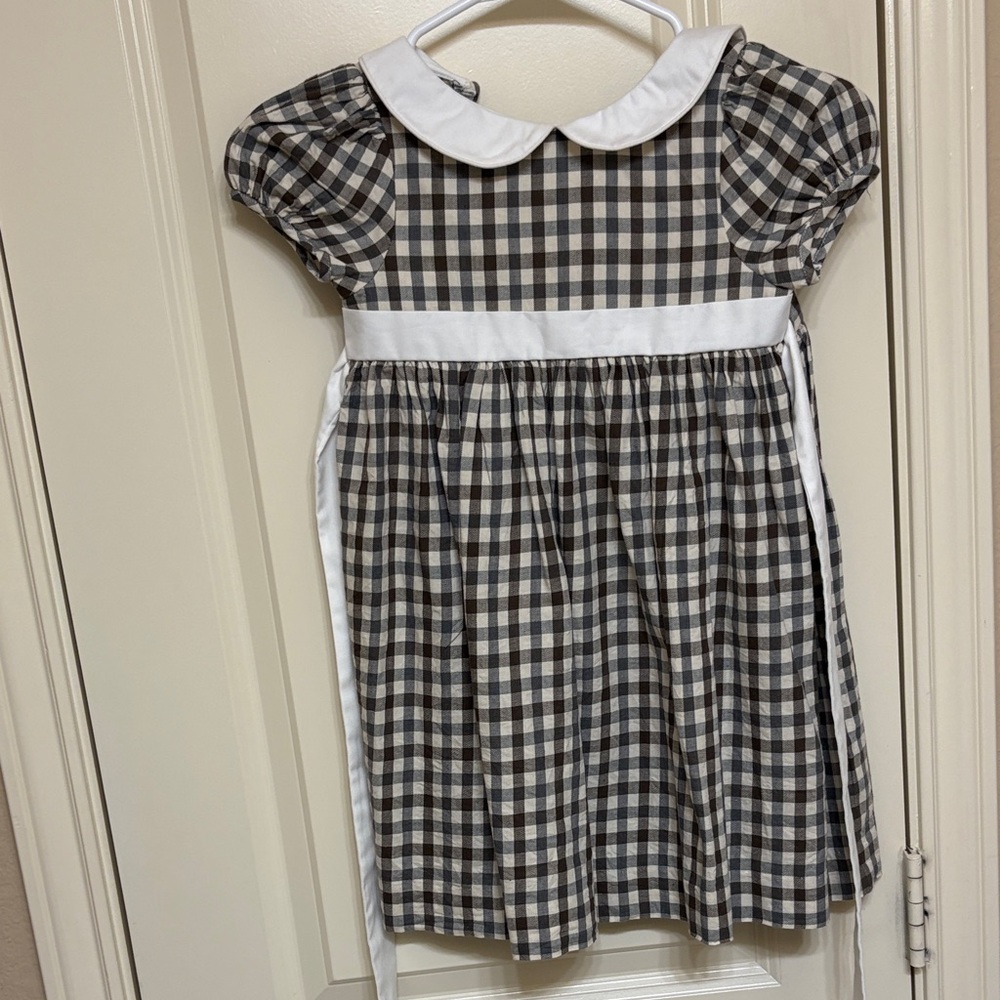 Classic Black and White Checkered Kids Dress